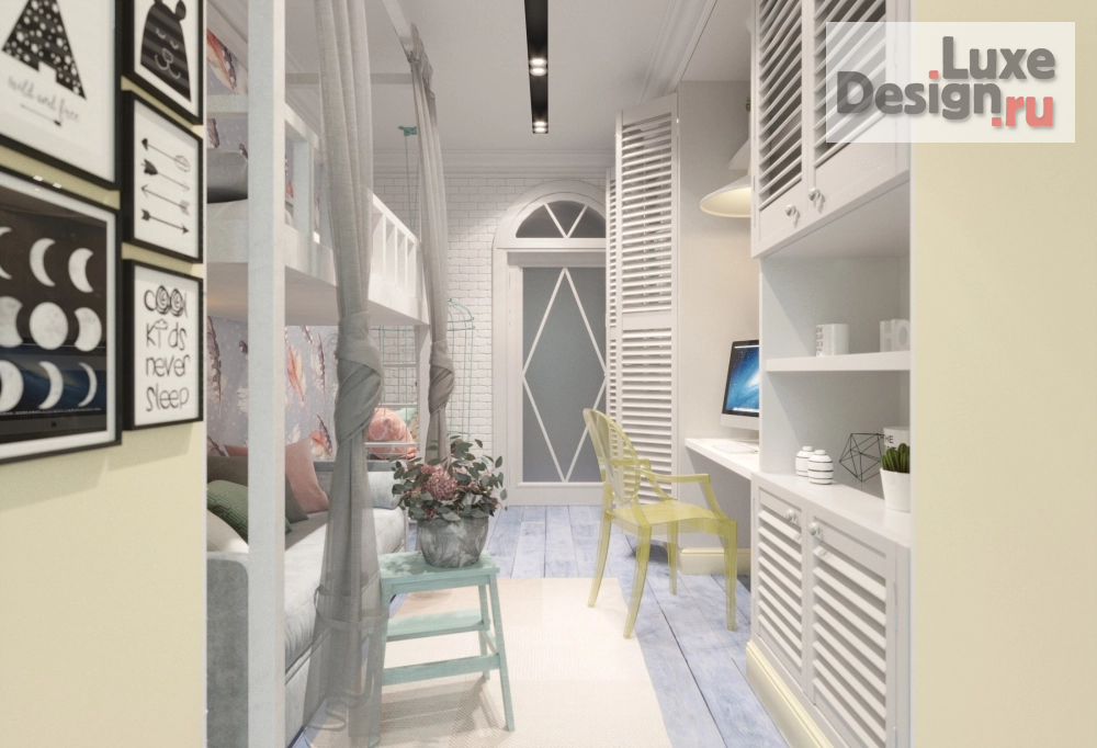 Дизайн интерьера детской "Детская для девочки" (фото 3)