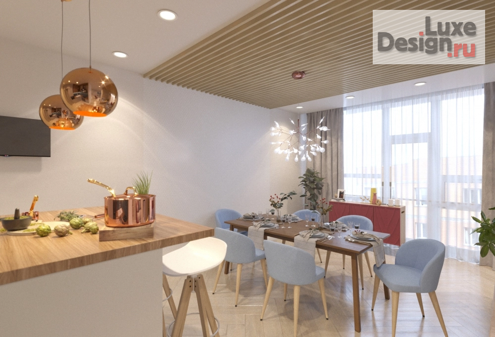 Дизайн интерьера четырехкомнатной квартиры "Двухуровневая квартира для большой семьи" (фото 4)