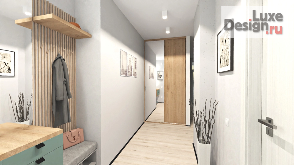 Дизайн интерьера двухкомнатной квартиры "2 ком. квартира-студия ЖК Академ-Центр г. Екатеринбург" (фото 2)