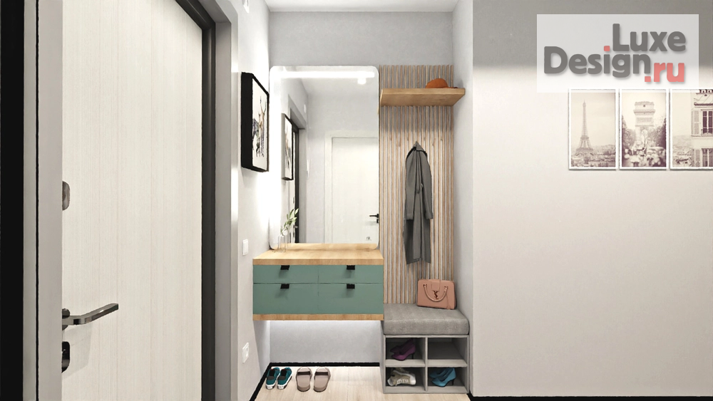 Дизайн интерьера двухкомнатной квартиры "2 ком. квартира-студия ЖК Академ-Центр г. Екатеринбург" (фото 3)