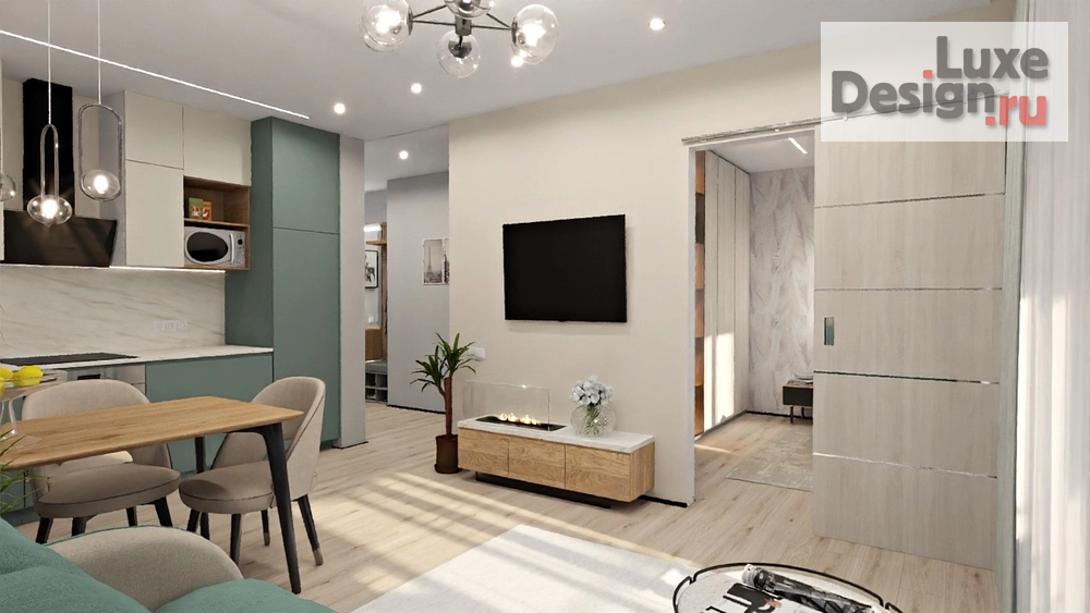 Дизайн интерьера двухкомнатной квартиры "2 ком. квартира-студия ЖК Академ-Центр г. Екатеринбург" (фото 13)