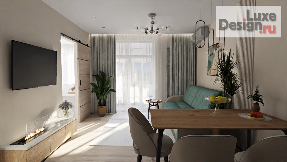 Дизайн интерьера двухкомнатной квартиры "2 ком. квартира-студия ЖК Академ-Центр г. Екатеринбург" (фото 5)