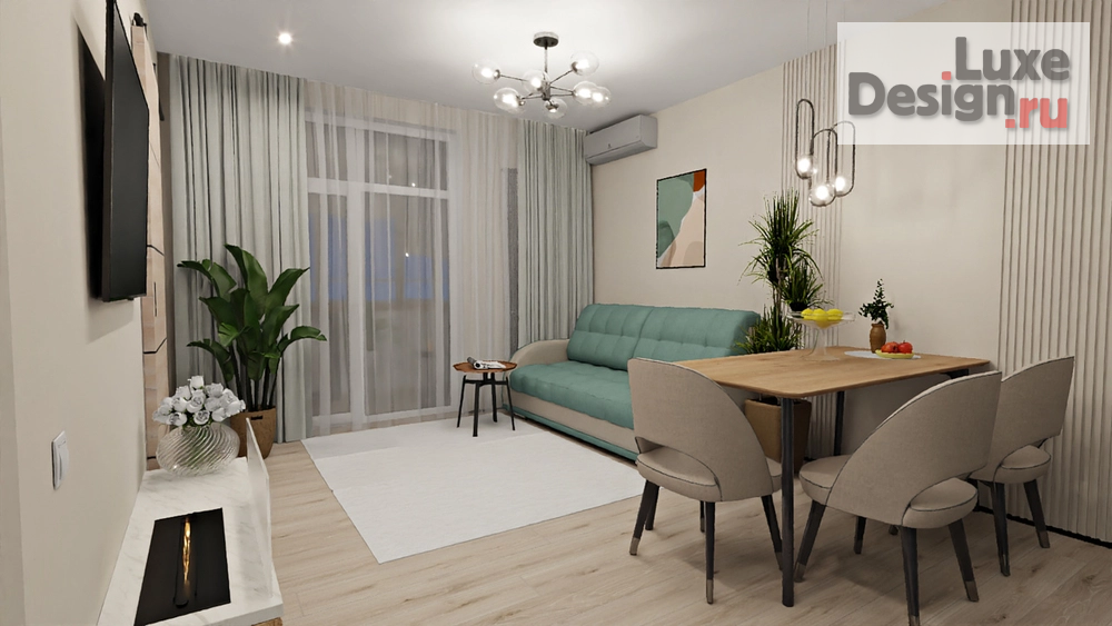 Дизайн интерьера двухкомнатной квартиры "2 ком. квартира-студия ЖК Академ-Центр г. Екатеринбург" (фото 8)