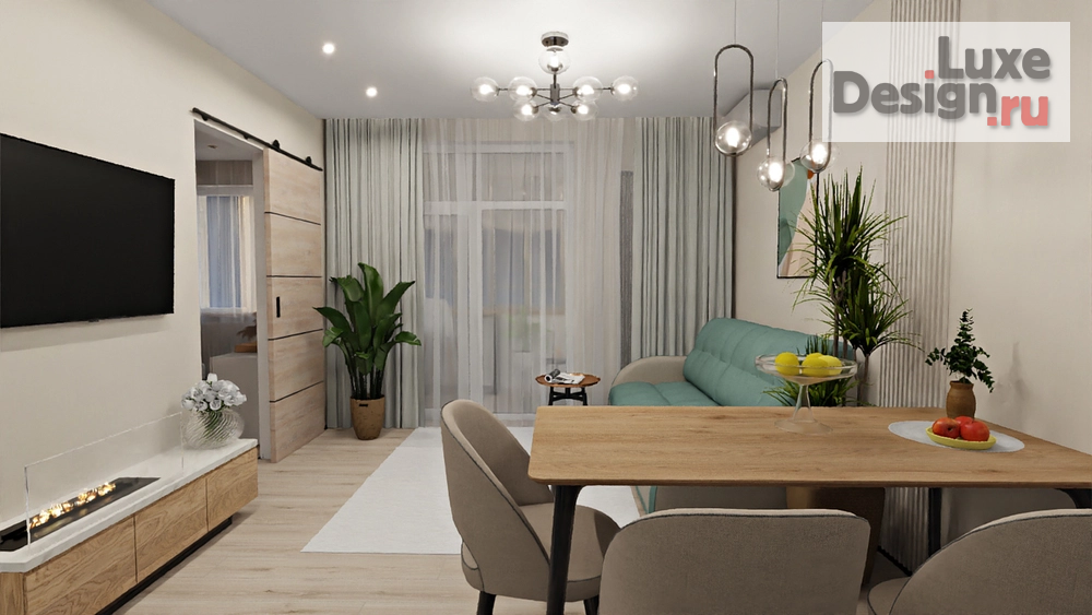 Дизайн интерьера двухкомнатной квартиры "2 ком. квартира-студия ЖК Академ-Центр г. Екатеринбург" (фото 9)