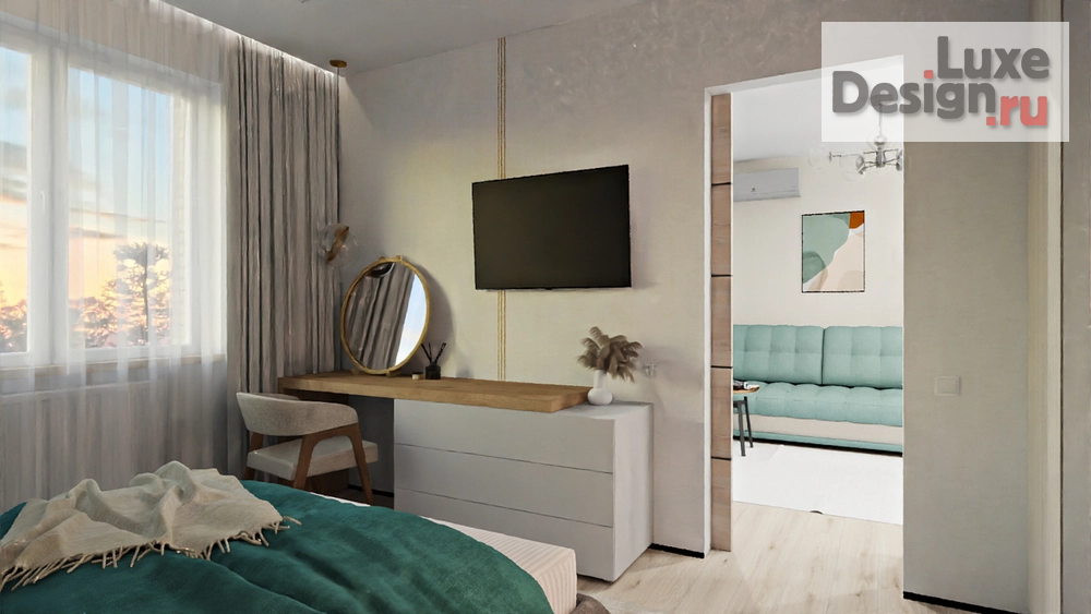Дизайн интерьера двухкомнатной квартиры "2 ком. квартира-студия ЖК Академ-Центр г. Екатеринбург" (фото 15)