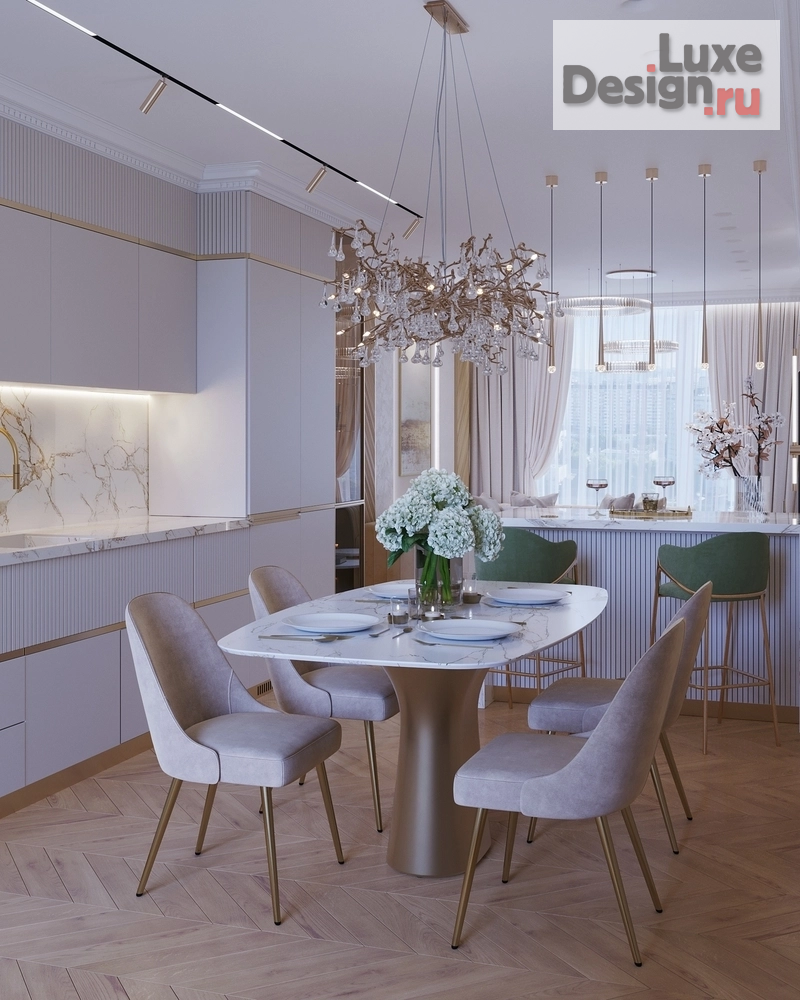 Дизайн интерьера четырехкомнатной квартиры "ЖК "ЕВРОПЕЙСКИЙ БЕРЕГ"" (фото 2)