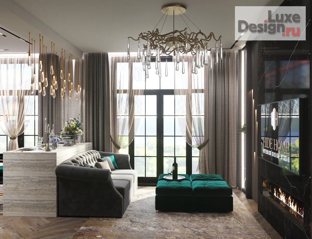 Дизайн интерьера однокомнатной квартиры "Эко квартал "Flora&Fauna" " (фото 2)