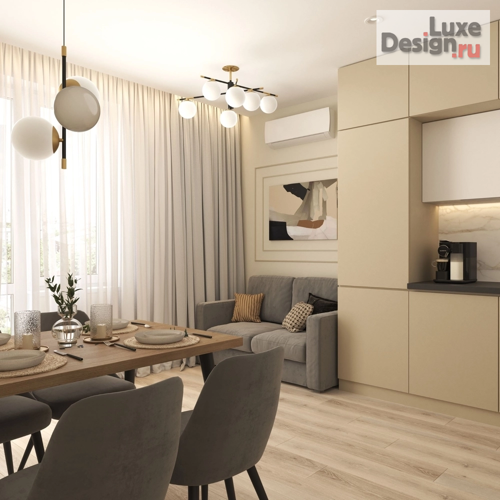 Дизайн интерьера четырехкомнатной квартиры "Квартира в Квартале Основатели" (фото 4)