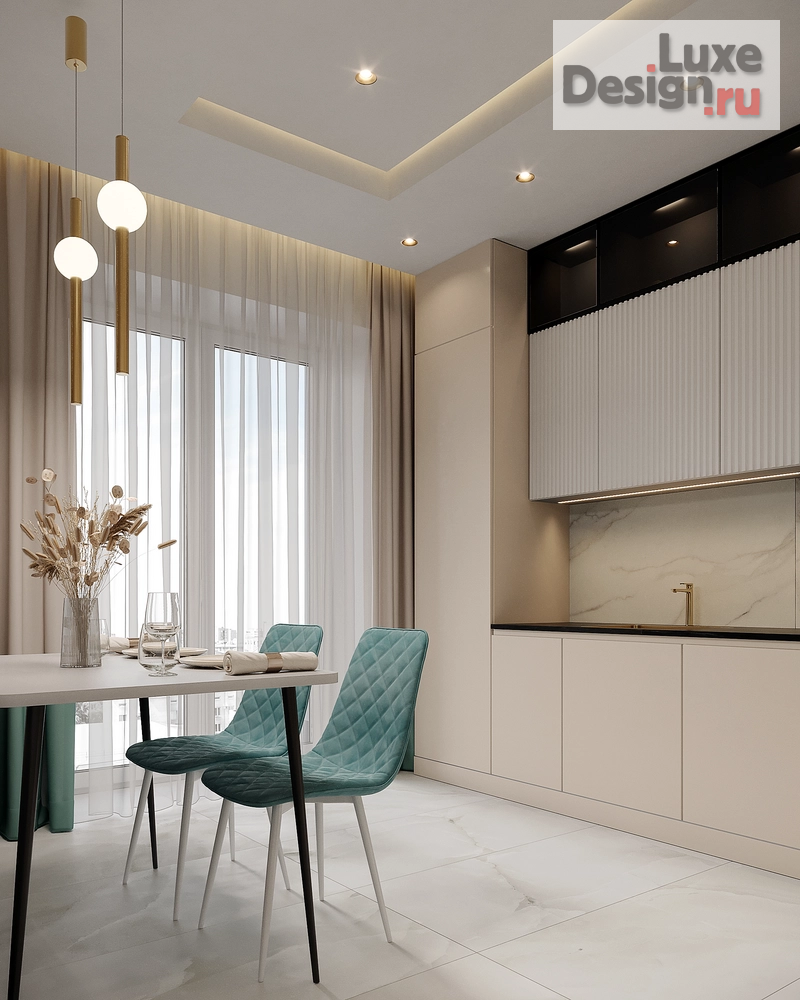 Дизайн интерьера двухкомнатной квартиры "Квартира 52 кв.м. в ЖК Комсомольский проспект " (фото 7)