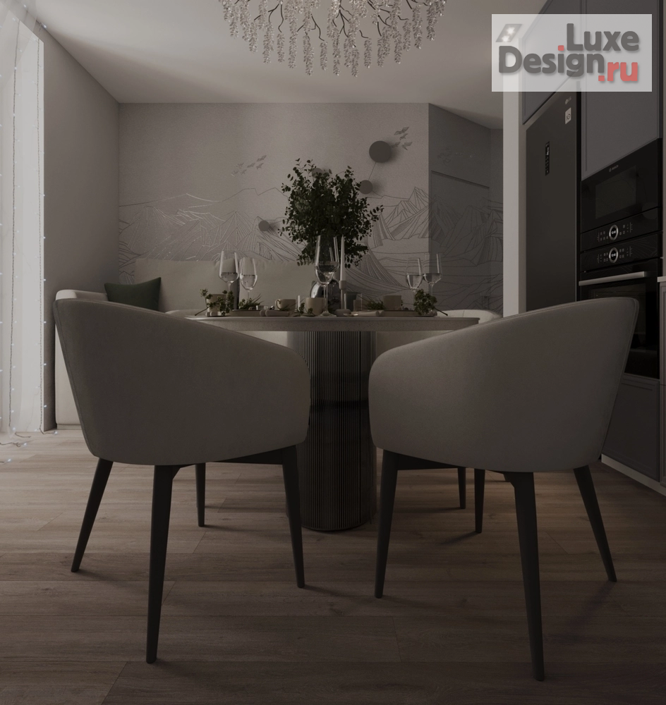 Дизайн интерьера кухни "Кухня-столовая в современном стиле" (фото 4)