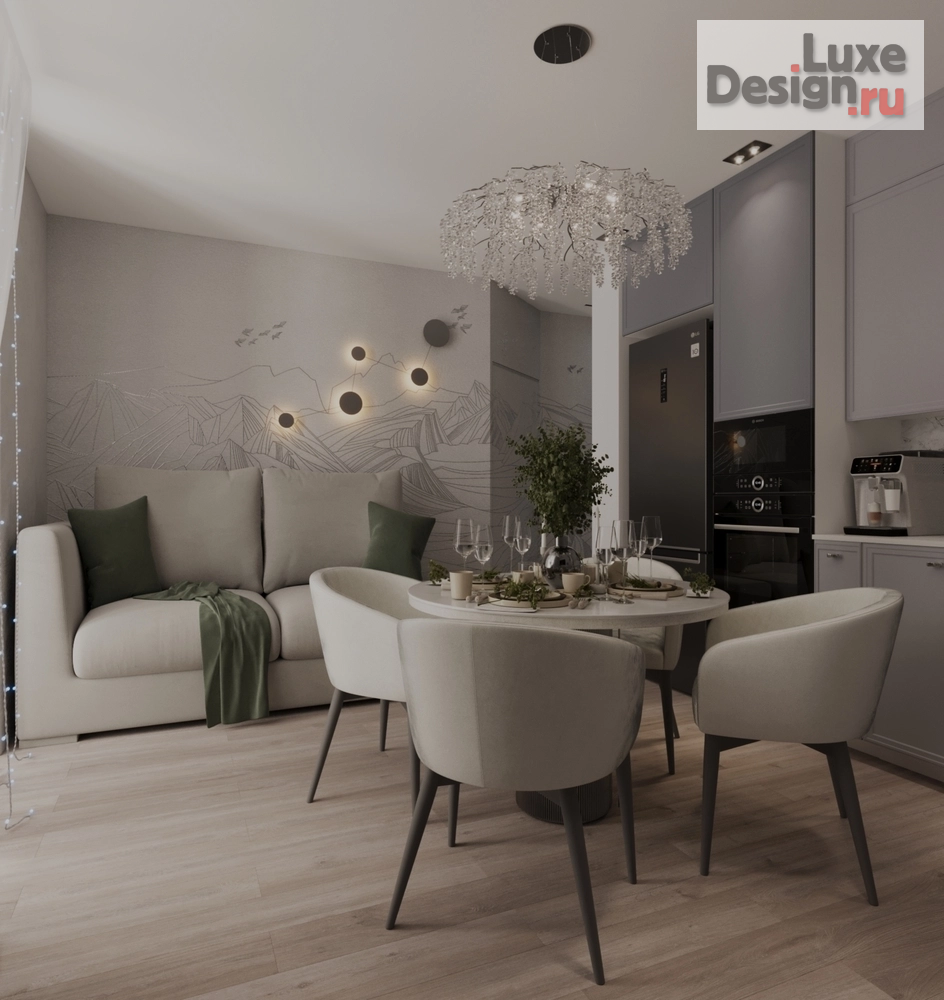 Дизайн интерьера кухни "Кухня-столовая в современном стиле" (фото 2)