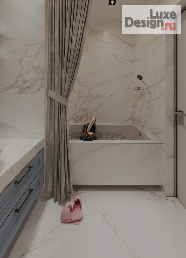 дизайн интерьера санузла "Санузел с голубыми акцентами" (фото 3)