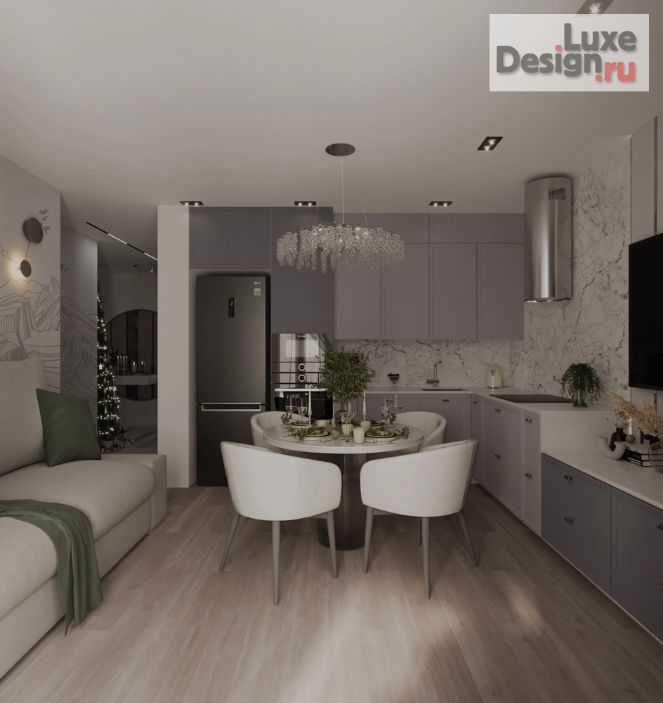 Дизайн интерьера кухни "Кухня-столовая в современном стиле" (фото 3)