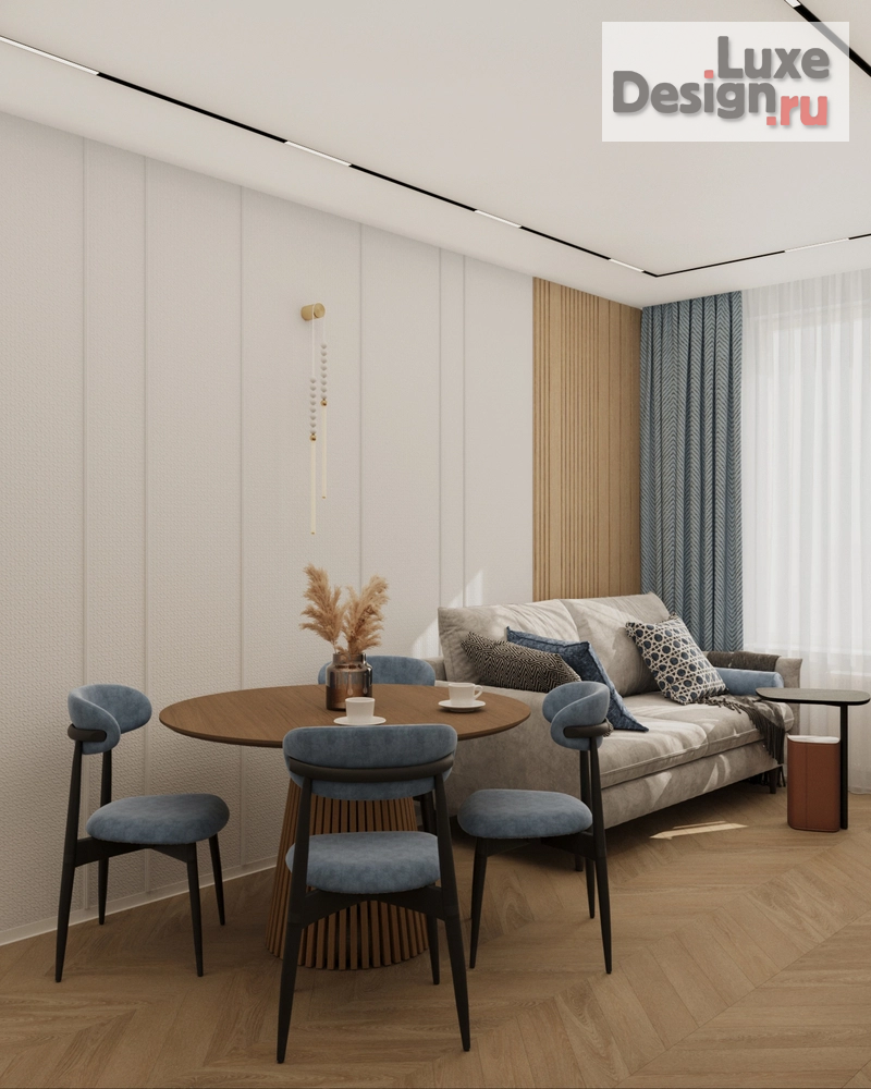 Дизайн интерьера трехкомнатной квартиры "Дизайн-проект квартиры в Москве ЖК Октябрьское поле" (фото 2)
