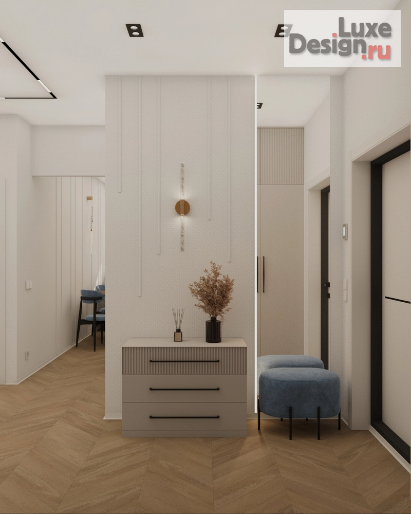 Дизайн интерьера трехкомнатной квартиры "Дизайн-проект квартиры в Москве ЖК Октябрьское поле" (фото 6)