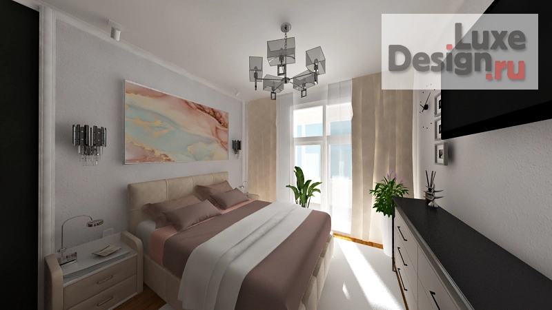 Дизайн интерьера двухкомнатной квартиры "Городская квартира-студия в современном стиле для семьи с одним ребенком-подростком." (фото 3)