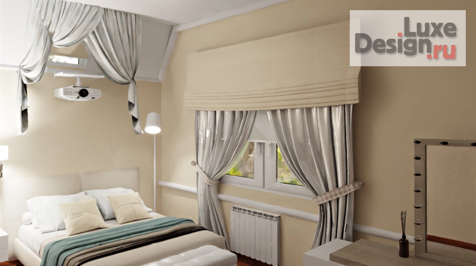 Дизайн интерьера загородного дома "Планировочные решения спальни, визуализация" (фото 8)