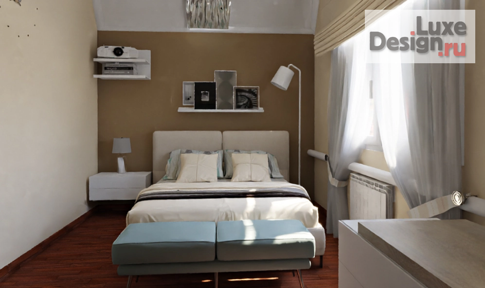 Дизайн интерьера загородного дома "Планировочные решения спальни, визуализация" (фото 9)