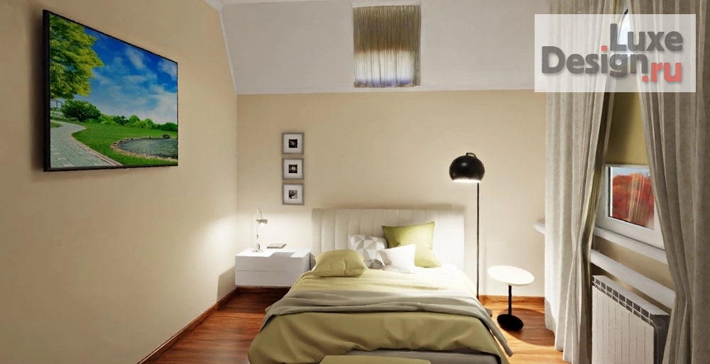 Дизайн интерьера загородного дома "Планировочные решения спальни, визуализация" (фото 10)