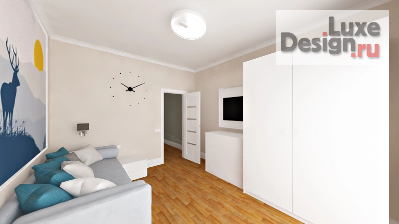 Дизайн интерьера двухкомнатной квартиры "Городская квартира-студия в современном стиле для семьи с одним ребенком-подростком." (фото 8)