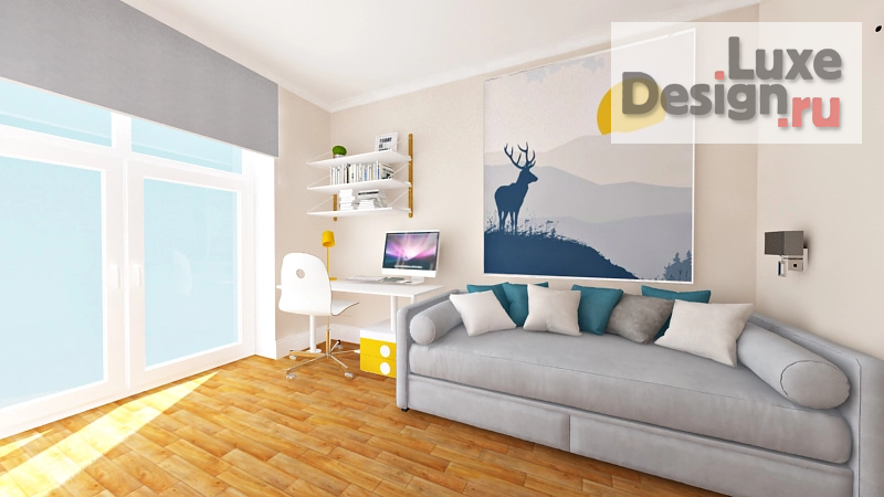 Дизайн интерьера двухкомнатной квартиры "Городская квартира-студия в современном стиле для семьи с одним ребенком-подростком." (фото 9)