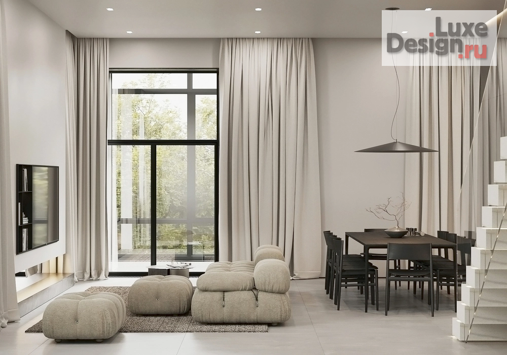 Дизайн интерьера коттеджа "ЗАГОРОДНЫЙ ДОМ В КП "ЛЕСНАЯ АВИАЦИЯ"" (фото 3)