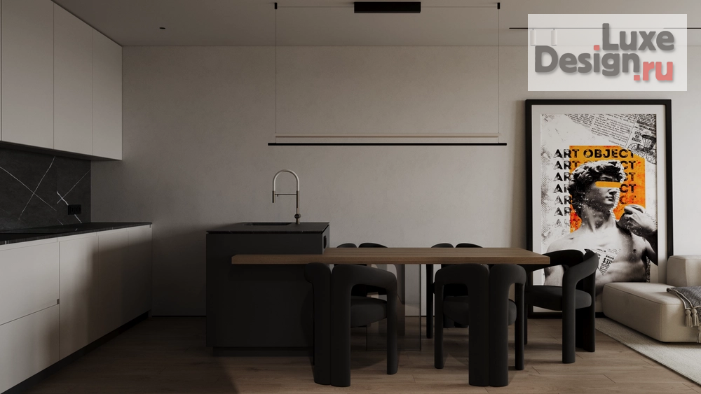 Дизайн интерьера трехкомнатной квартиры "ЖК ЕВРОПЕЙСКИЙ БЕРЕГ" (фото 4)