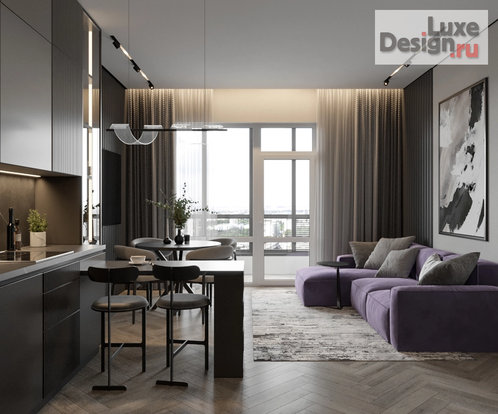 Дизайн интерьера трехкомнатной квартиры "Юлия и Олег | ЖК Современник | 121 м2" (фото 4)