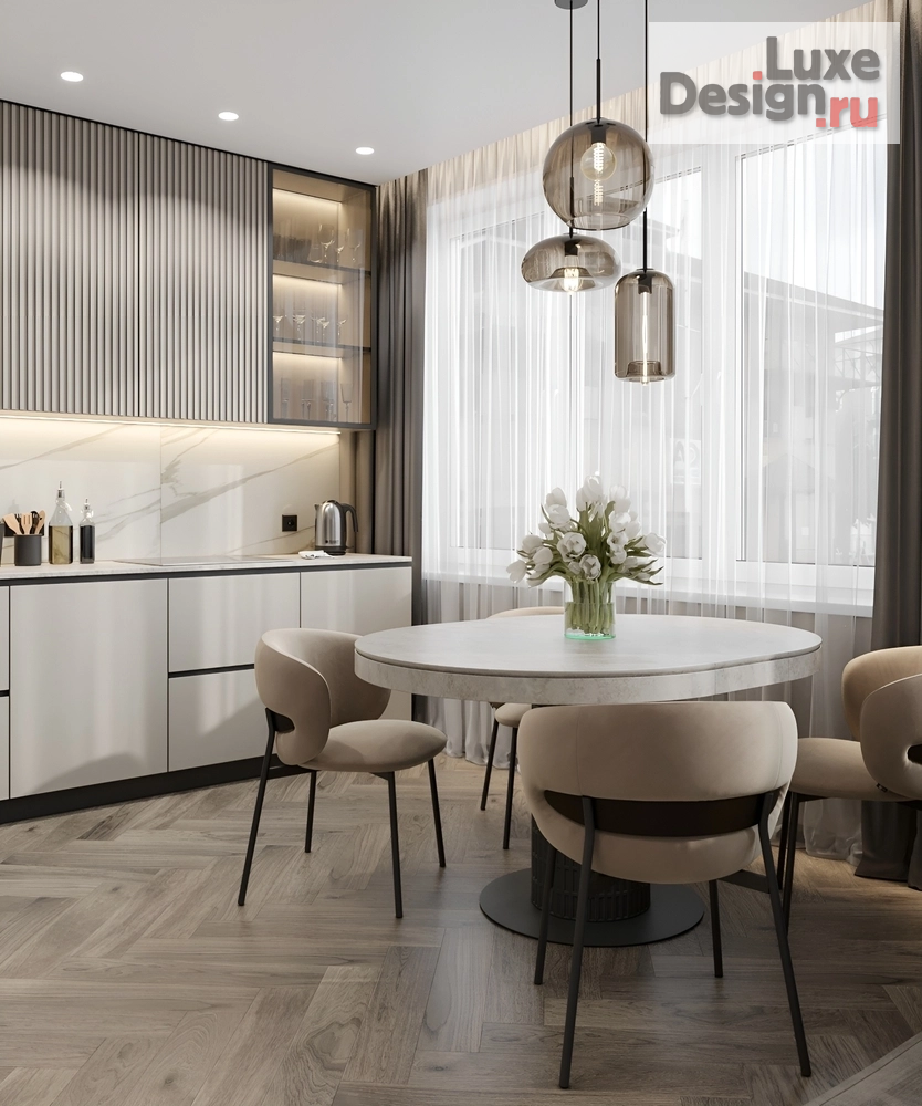 Дизайн интерьера трехкомнатной квартиры "Елена и Борис ЖК Мылзавод | 82 м2" (фото 8)