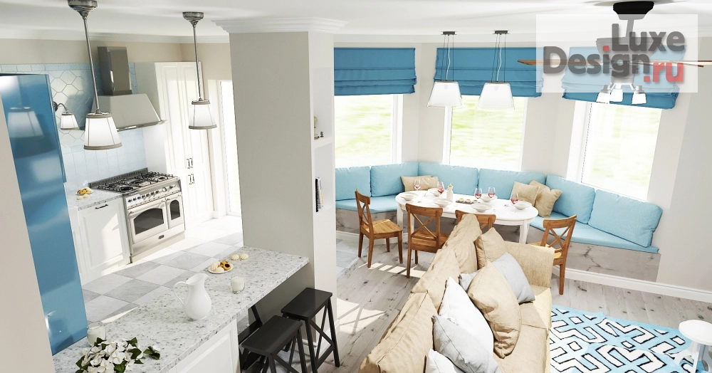 Дизайн интерьера гостиной "Гостиная в таунхаусе " (фото 1)