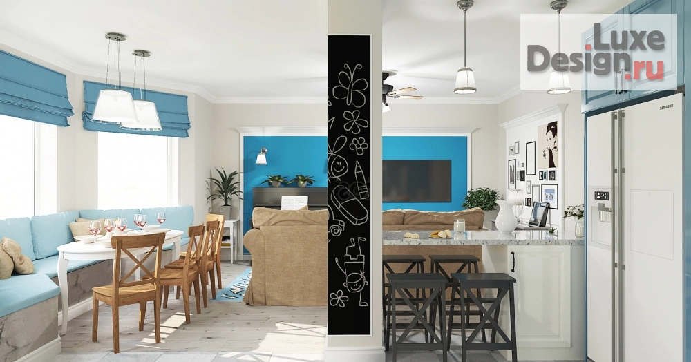 Дизайн интерьера гостиной "Гостиная в таунхаусе " (фото 3)