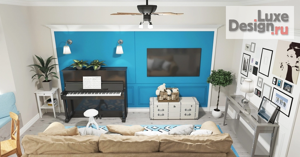 Дизайн интерьера гостиной "Гостиная в таунхаусе " (фото 5)