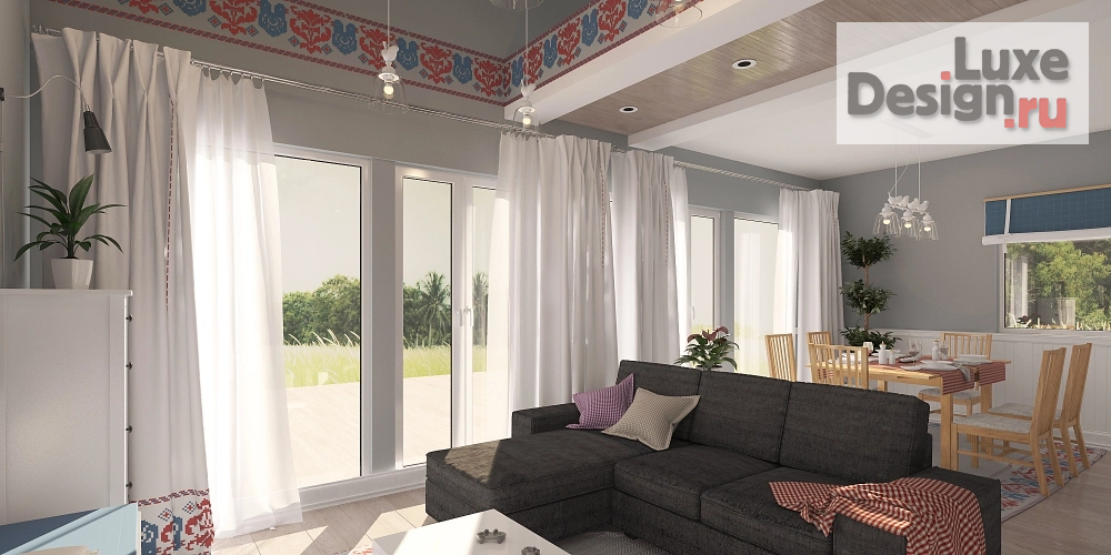 Дизайн интерьера загородного дома "Домик в деревне" (фото 2)