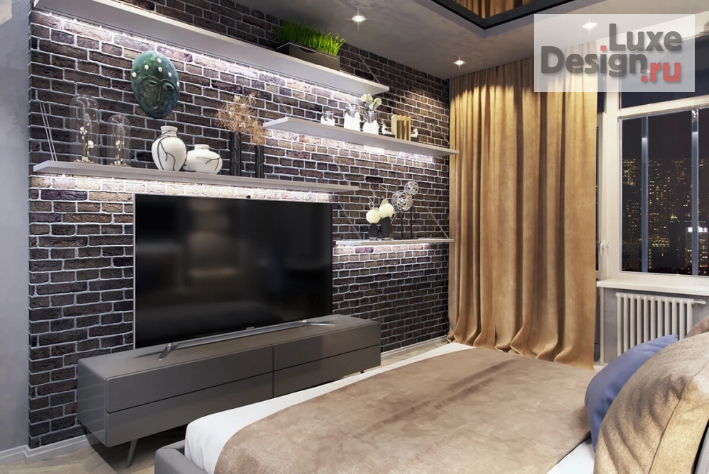 Дизайн интерьера спальни "Проект спальни в стиле лофт" (фото 3)