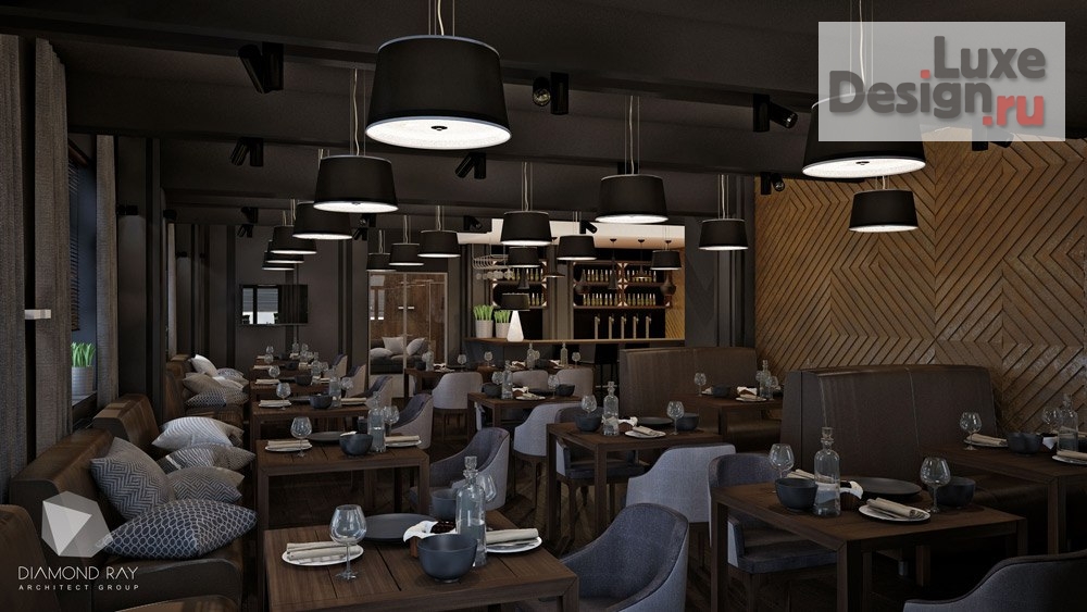 Дизайн интерьера ресторана "Проект ресторана и зоны ресепшн отеля "Park Wood", 149 кв.м" (фото 2)