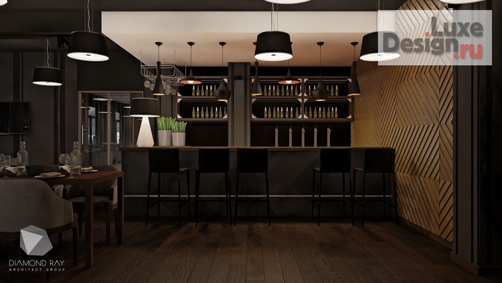 Дизайн интерьера ресторана "Проект ресторана и зоны ресепшн отеля "Park Wood", 149 кв.м" (фото 4)