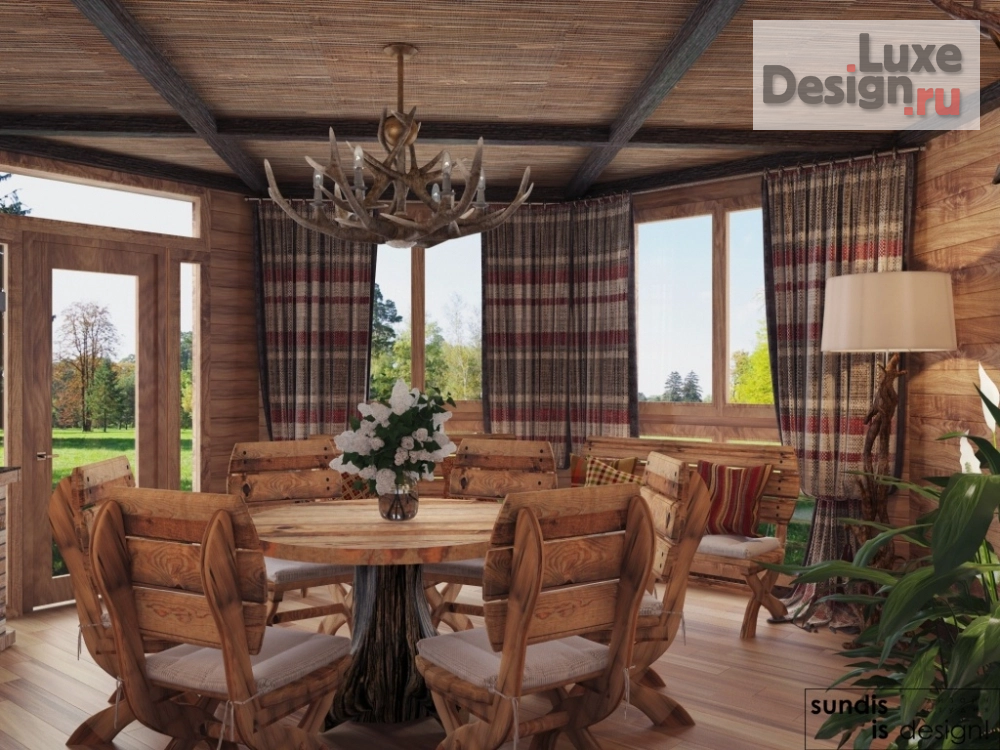 Дизайн интерьера бани "Проект сауны в стиле Шале" (фото 3)