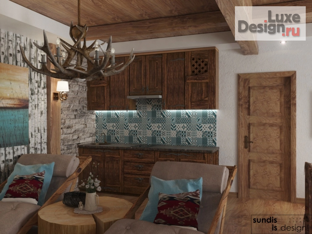 Дизайн интерьера бани "Проект сауны в стиле Шале" (фото 4)