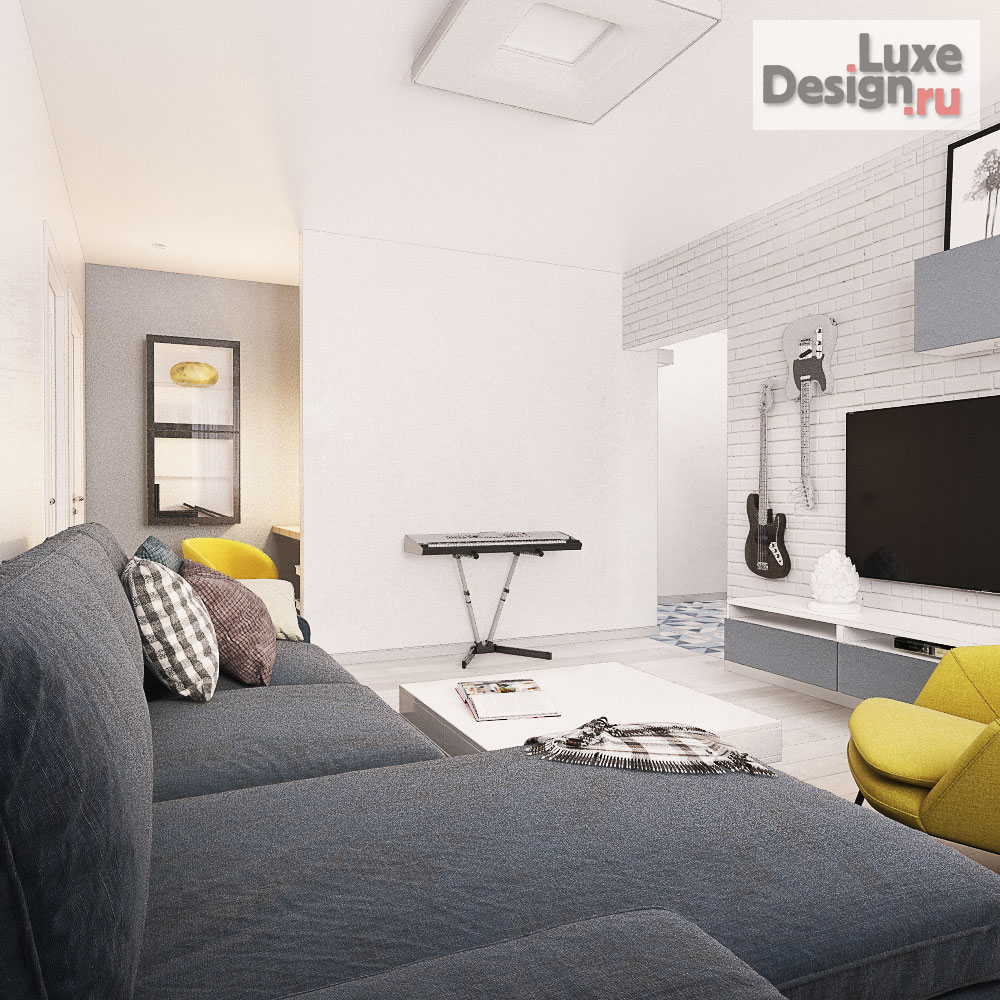 Дизайн интерьера трехкомнатной квартиры "Скандинавский интерьер" (фото 3)