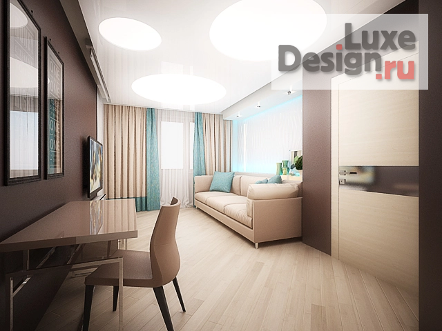 Дизайн интерьера однокомнатной квартиры "Созвездие" (фото 1)