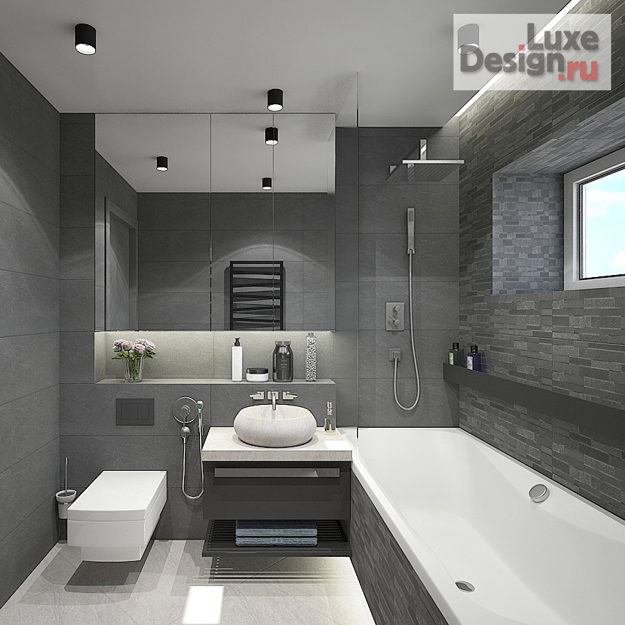 Дизайн интерьера ванной Дизайн маленькой ванной комнаты с низким потолком  | Портал Люкс-Дизайн.RU