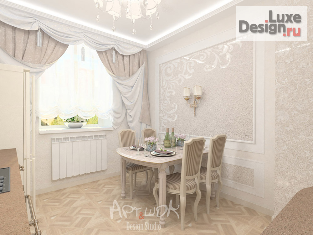 Дизайн интерьера трехкомнатной квартиры "Квартра по ул. Армавирская. Кухня" (фото 1)