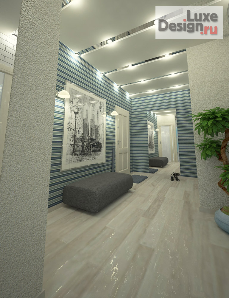 Дизайн интерьера трехкомнатной квартиры "Гостиная-студия с прихожей в квартире ЖК Оазис" (фото 5)