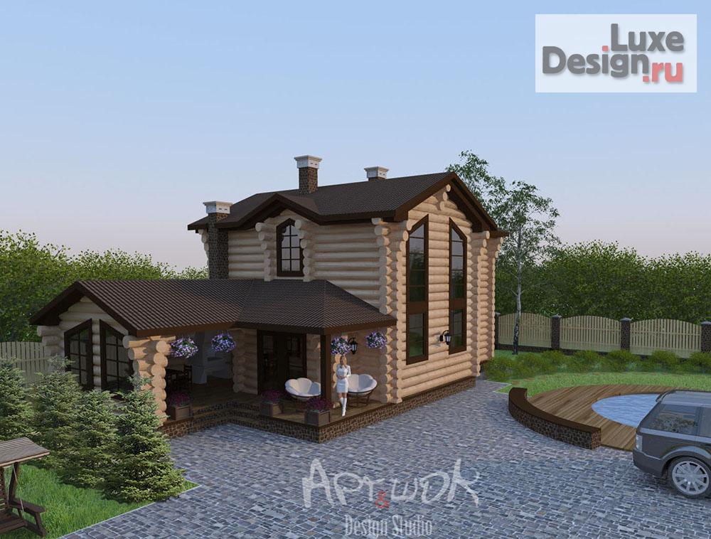 Частная архитектура "Деревянный дом-баня с верандой" (фото 1)