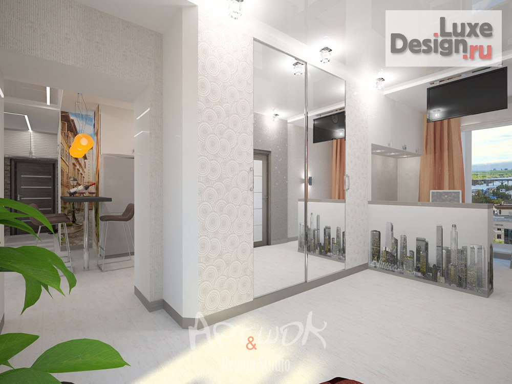 Дизайн интерьера трехкомнатной квартиры "Холл в квартире, ЖК Марсель" (фото 3)