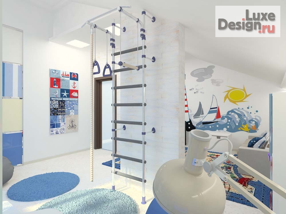 Дизайн интерьера коттеджа "Детская в мансардном этаже коттеджа в пос. Белые Росы." (фото 3)