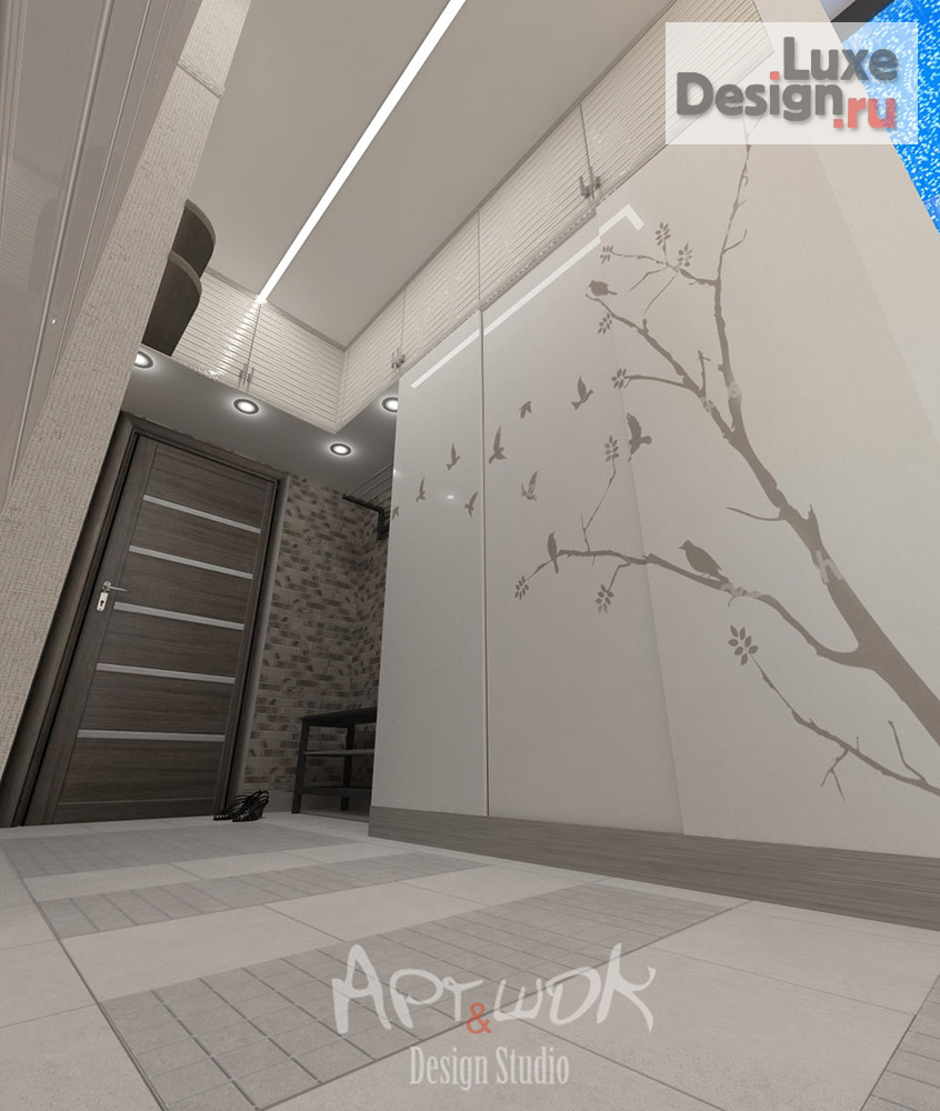 Дизайн интерьера трехкомнатной квартиры "Прихожая в квартире, ЖК Марсель" (фото 1)