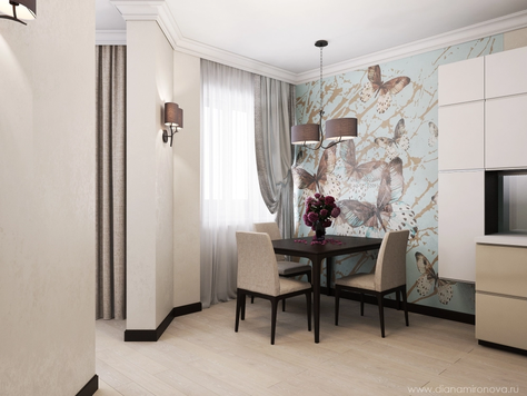 Дизайн интерьера однокомнатной квартиры в Новосибирске "Квартира на Истре"