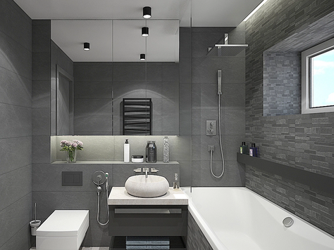 Дизайн интерьера ванной в Новосибирске "Дизайн маленькой ванной комнаты с низким потолком"