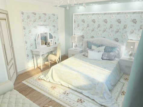 Дизайн интерьера коттеджа в Новосибирске "Спальня в коттедже, пос. Мочище"